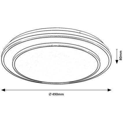 Rabalux - ściemnialna lampa sufitowa LED/40W/230V 3000-6500K czarna śr. 49 cm + zdalne sterowanie