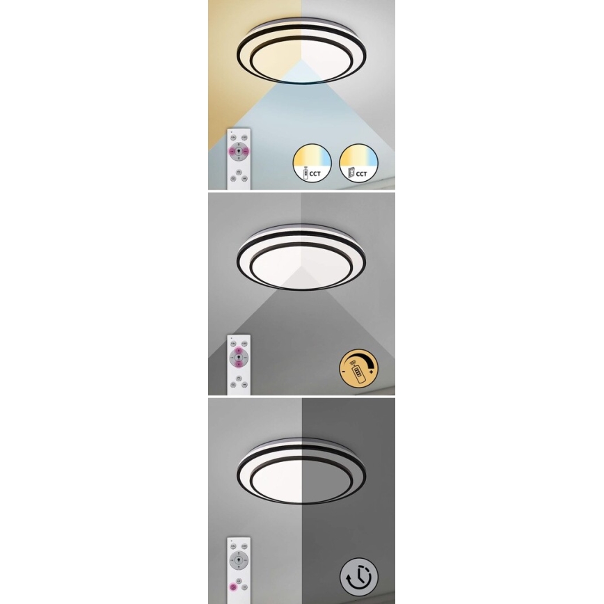 Rabalux - LED Ściemniany plafon LED/40W/230V 3000-6500K czarny + pilot