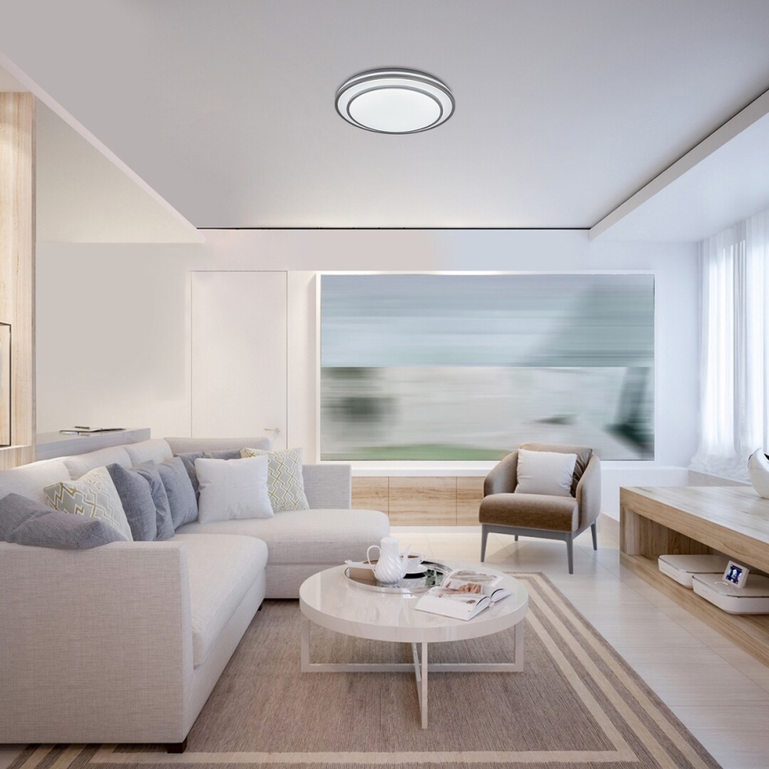 Rabalux - ściemnialna lampa sufitowa LED/40W/230V 3000-6500K srebrna, śr. 49 cm + pilot zdalnego sterowania