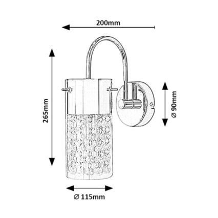 Rabalux - Kinkiet łazienkowy 1xE14/40W/230V IP44 chrom