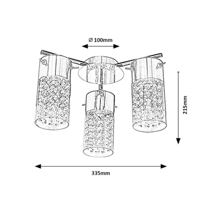 Rabalux - Lampa sufitowa łazienkowa 3xE14/40W/230V IP44