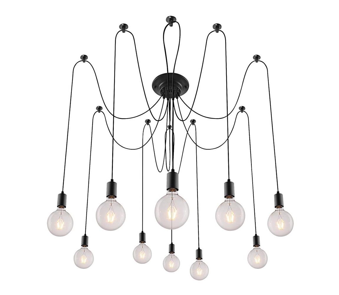 Rabalux 2224 - Żyrandol CASPAR 10xE27/60W/230V czarne