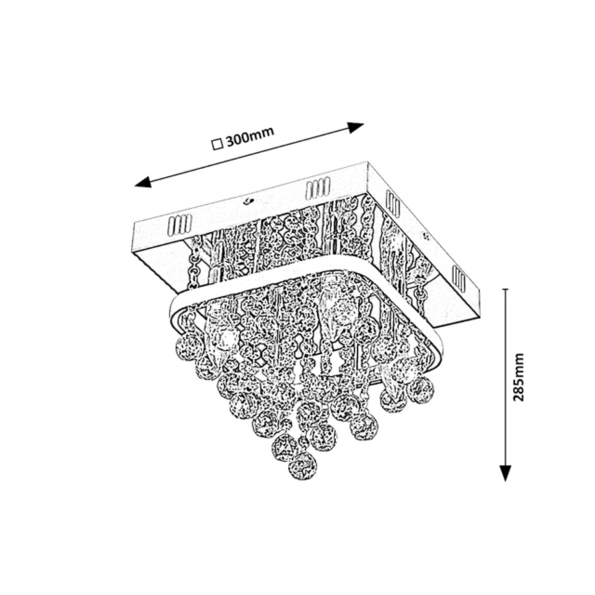 Rabalux - Kryształowy żyrandol natynkowy  LED/23W/230V + 4xE14/40W