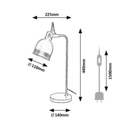 Rabalux - Lampa stołowa 1xE14/25W/230V czarny