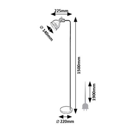 Rabalux - Lampa podłogowa 1xE27/40W/230V czarny