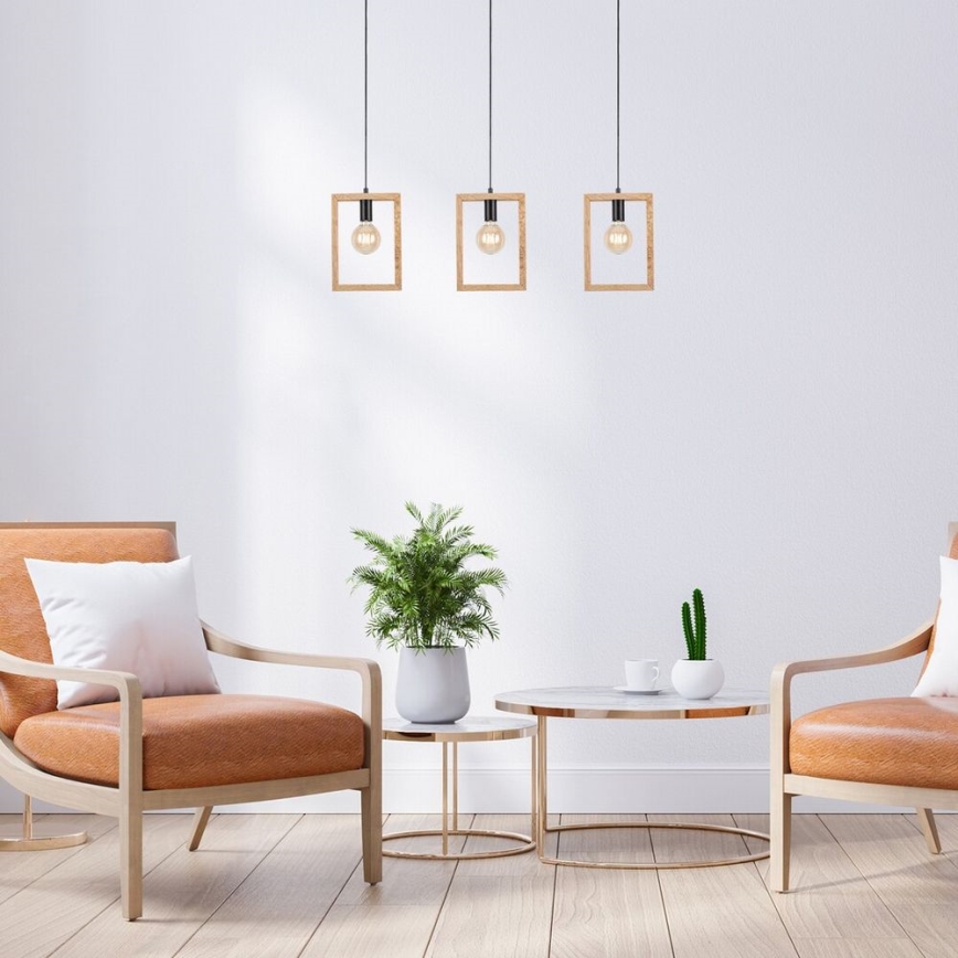 Rabalux - Lampa wisząca na linkę 1xE27/40W/230V czarny/buk