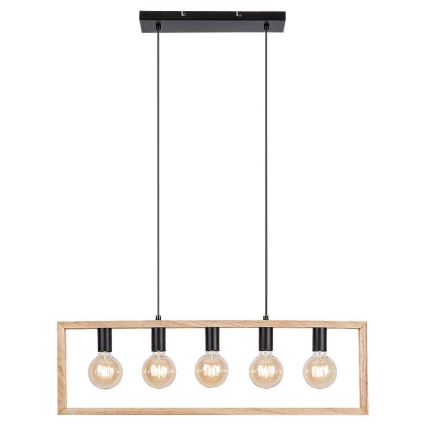 Rabalux - Lampa wisząca na linkach 5xE27/40W/230V czarny/buk