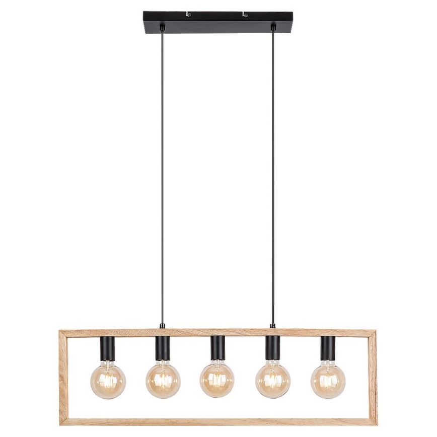 Rabalux - Lampa wisząca na linkach 5xE27/40W/230V czarny/buk