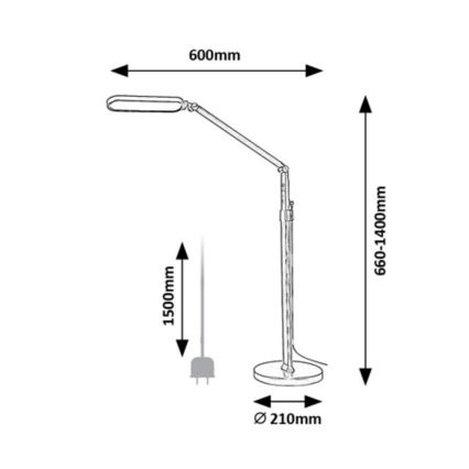 Rabalux - LED Ściemnialna dotykowa lampa podłogowa LED/13W/230V 3000-6000K czarna