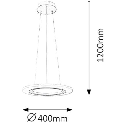 Rabalux 2428 - LED Żyrandol ADRIENNE LED/20W/230V srebrny