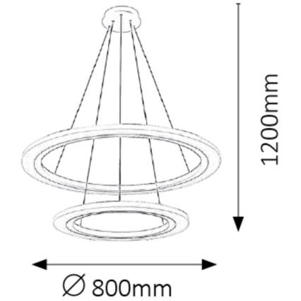 Rabalux 2429 - LED Żyrandol ADRIENNE LED/62W/230V srebrny