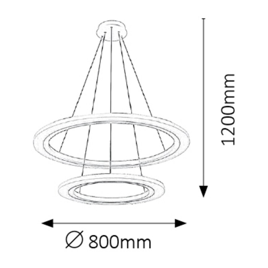 Rabalux 2429 - LED Żyrandol ADRIENNE LED/62W/230V srebrny