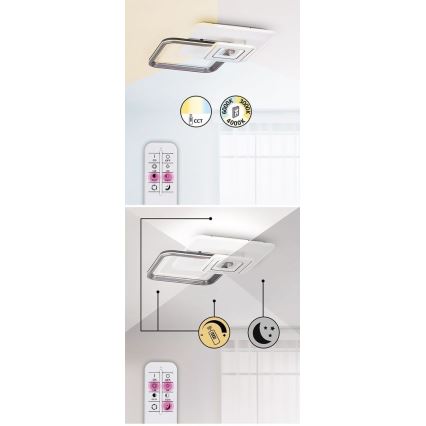 Rabalux - LED ściemnialny przysufitowy żyrandol LED/48W/230V 3000K/4000K/6000K + z pilotem 49,5x49,5 cm