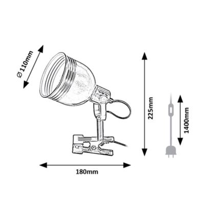 Rabalux - Lampa z klipsem 1xE14/25W/230V beżowy