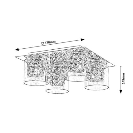 Rabalux - Kryształowy plafon 4xG9/40W/230V 37x37 cm