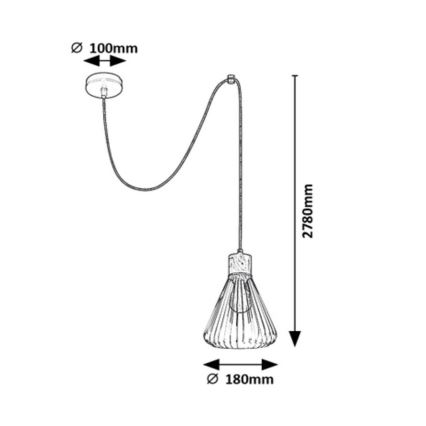 Rabalux - Lampa wisząca na linkę 1xE27/40W/230V czarny/buk
