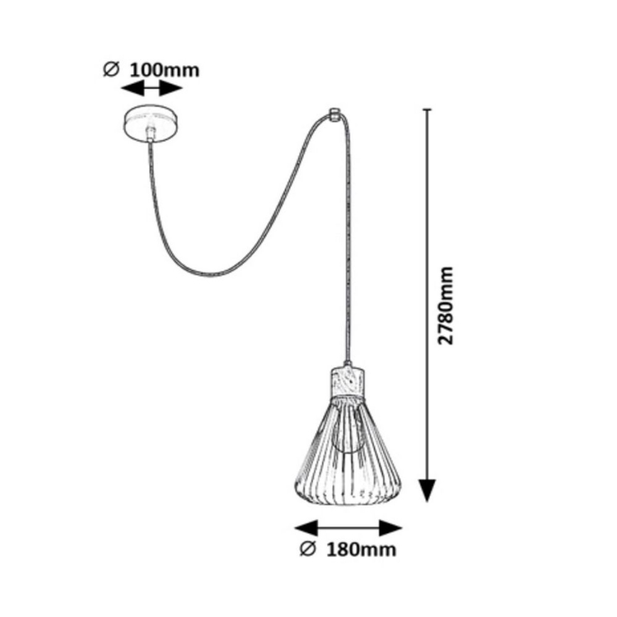 Rabalux - Lampa wisząca na linkę 1xE27/40W/230V czarny/buk