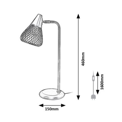 Rabalux - Lampa stołowa 1xE14/25W/230V czarny