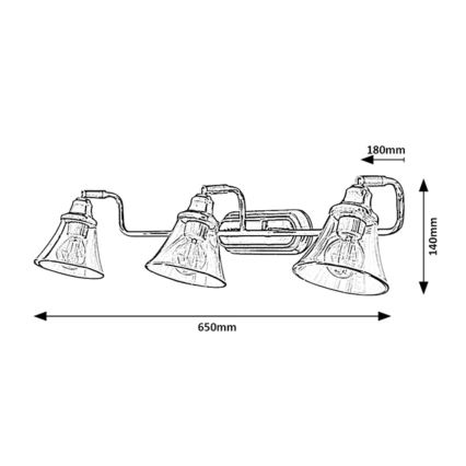Rabalux - Lampa punktowa łazienkowa 3xE14/40W/230V IP44