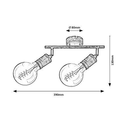 Rabalux - Oświetlenie punktowe 2xE27/25W/230V