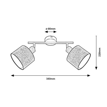Rabalux - Oświetlenie punktowe 2xE14/40W/230V
