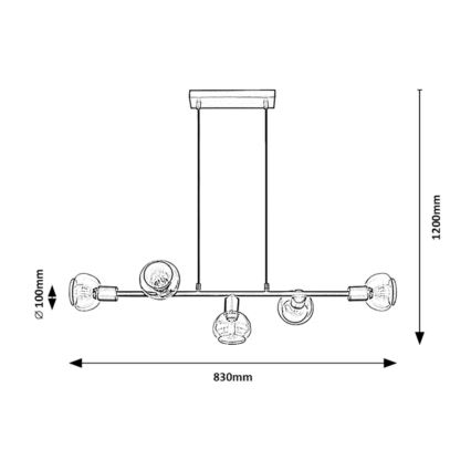 Rabalux - Żyrandol na lince 5xE14/40W/230V