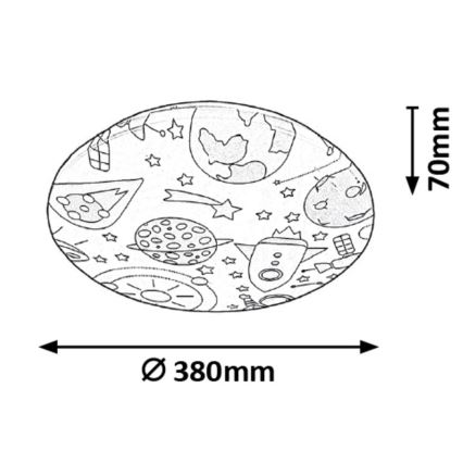 Rabalux - LED Plafon dziecięcy LED/24W/230V