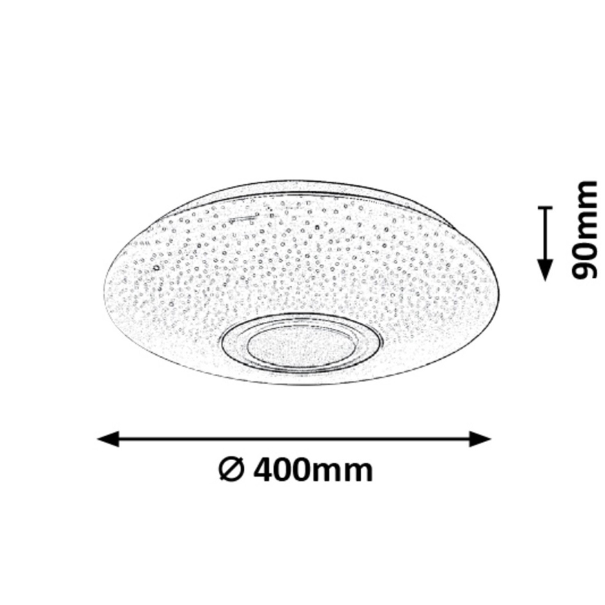 Rabalux - LED RGB Ściemnialna lampa sufitowa z głośnikiem LED/24W/230V Wi-Fi Tuya + zdalne sterowanie