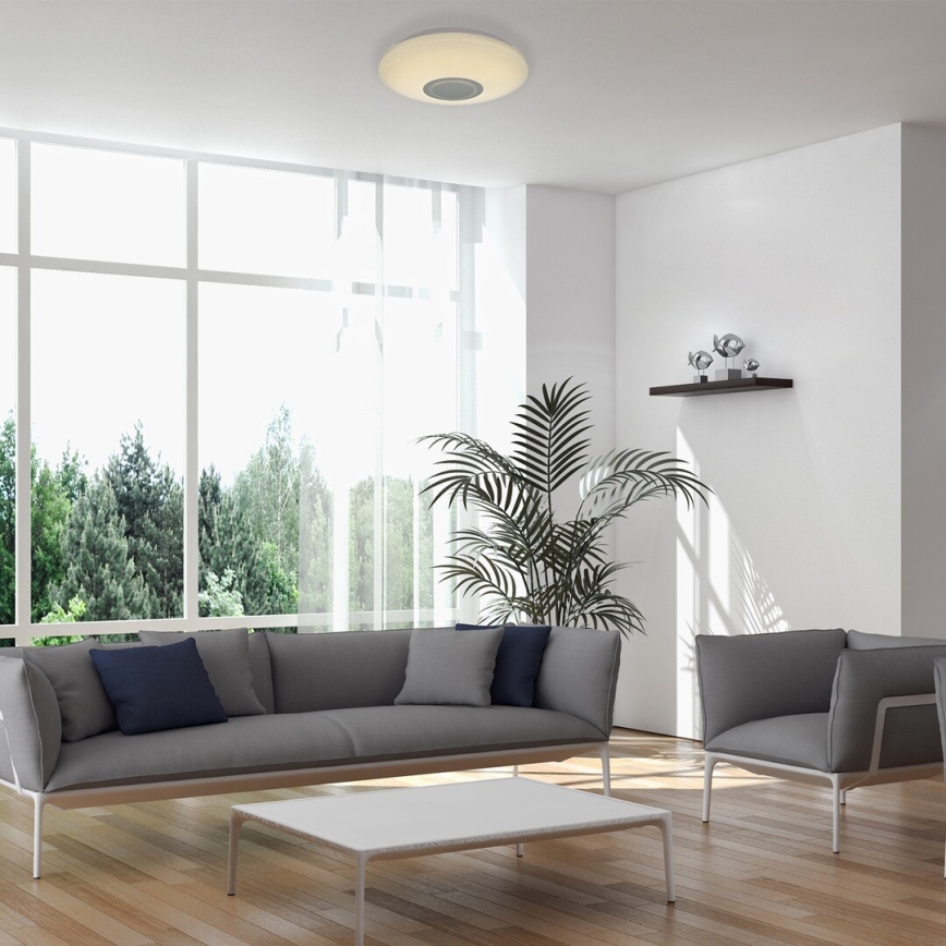 Rabalux - LED RGB Ściemnialna lampa sufitowa z głośnikiem LED/24W/230V Wi-Fi Tuya + zdalne sterowanie Ø 40 cm