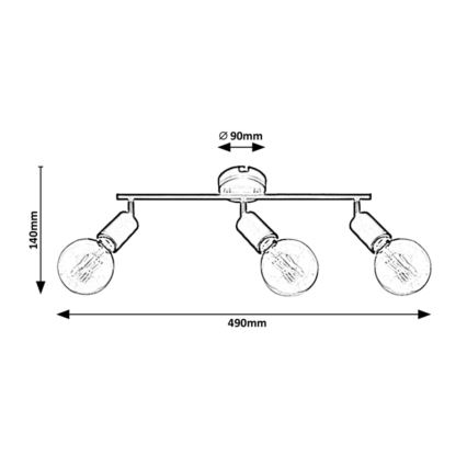 Rabalux 3988 - Oświetlenie punktowe LAMAR 3xE27/40W/230V