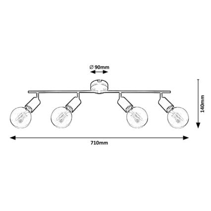 Rabalux - Oświetlenie punktowe  4xE27/40W/230V