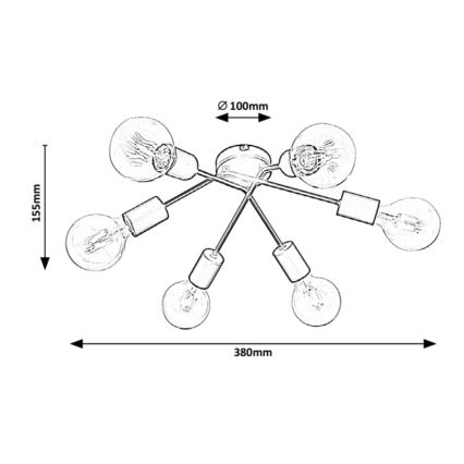Rabalux - Żyrandol wpusszczany 6xE27/40W/230V