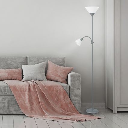 Rabalux - Lampa podłogowa 1xE27/100W+E14/25W szary/biały