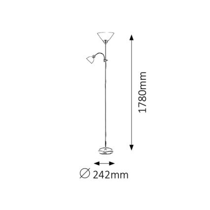 Rabalux - Lampa podłogowa 1xE27/100W+E14/25W