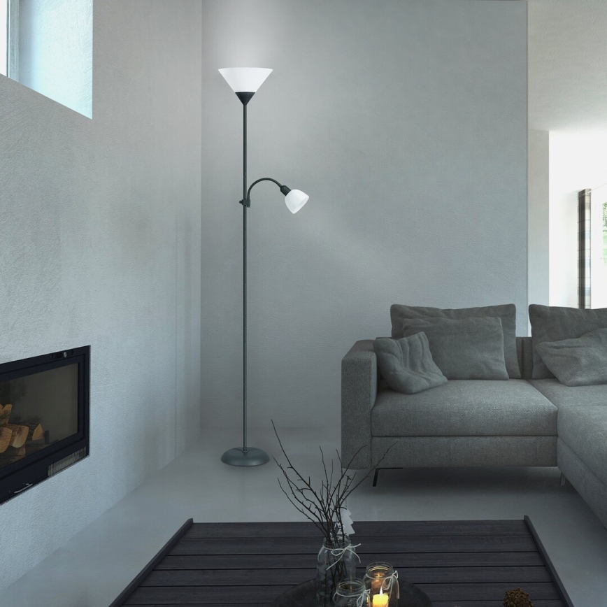 Rabalux - Lampa podłogowa 1xE27/100W+E14/25W czarny/biały