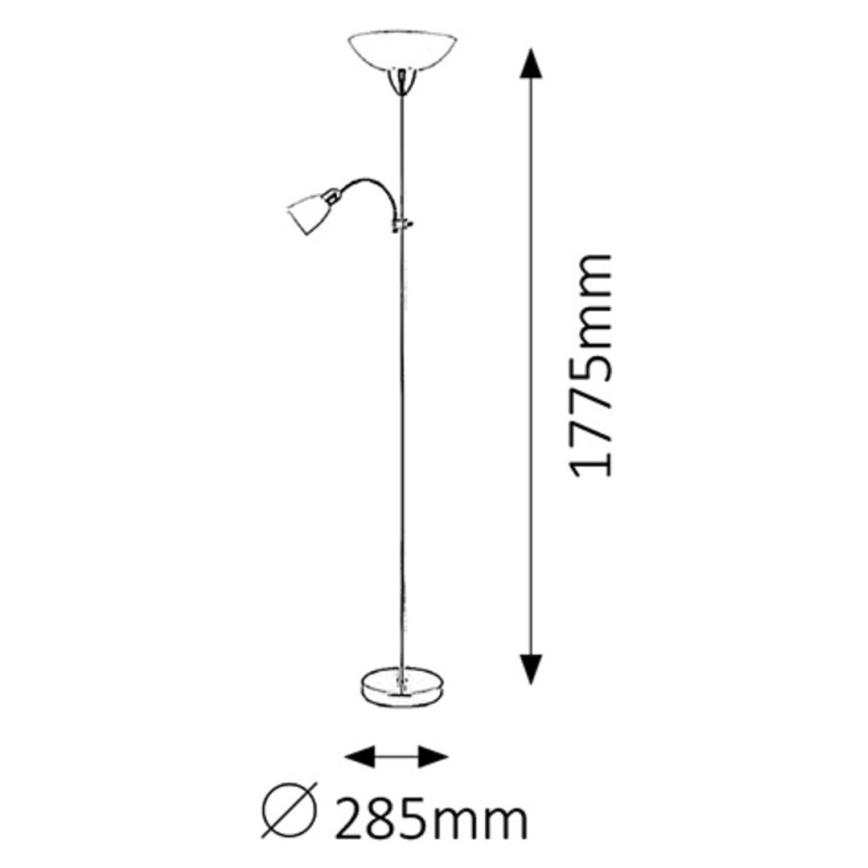 Rabalux - Lampa podłogowa 1xE27/60W+E14/40W/230V