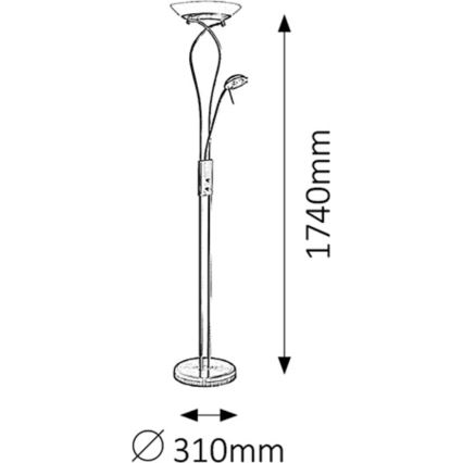 Rabalux - Lampa podłogowa ściemnialna 1xR7s/230W + 1xG9/40W