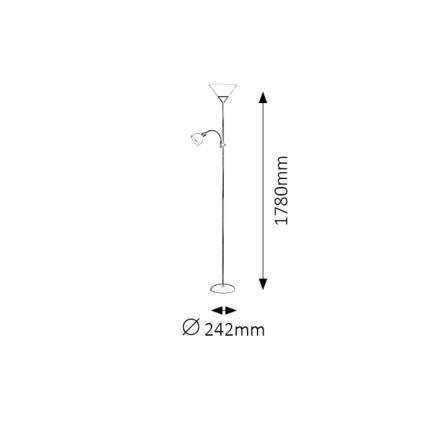 Rabalux - Lampa podłogowa 1xE27/100W+1xE14/25W/230V brązowy