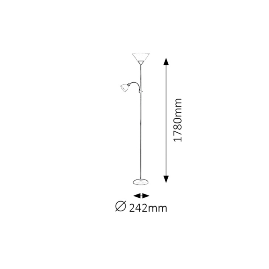 Rabalux - Lampa podłogowa 1xE27/100W+1xE14/25W/230V brązowy
