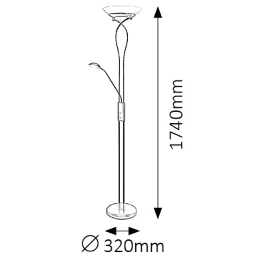 Rabalux - Lampa podłogowa 2xE27/15W+1xG9/40W/230V czarny