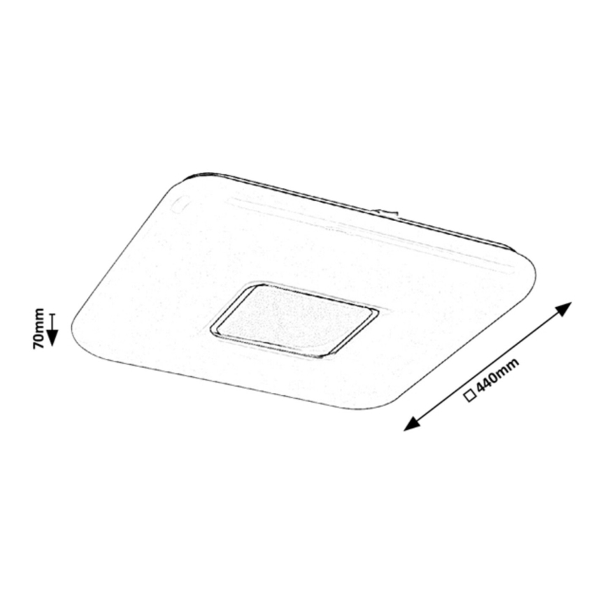 Rabalux - ściemnialny plafon LED 70W/230V z pilotem 44x44 cm
