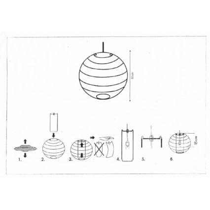 Rabalux 4894 - Abażur do żyrandola RICE biały E27 śr. 30 cm