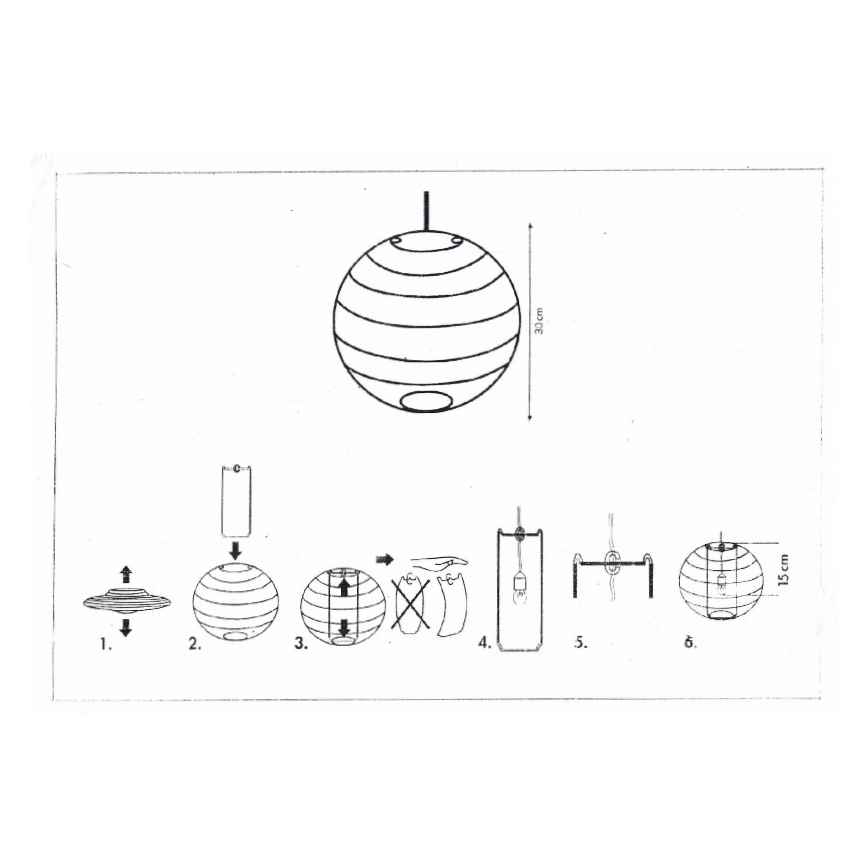 Rabalux 4894 - Abażur do żyrandola RICE biały E27 śr. 30 cm