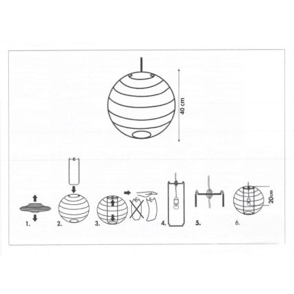 Rabalux 4898 - Abażur do żyrandola RICE biały E27 śr. 40 cm