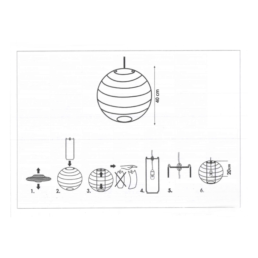 Rabalux 4898 - Klosz do żyrandola RICE biały E27 śr. 40 cm