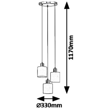 Rabalux - Żyrandol na lince 3xE14/25W/230V