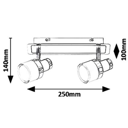 Rabalux - LED Oświetlenie punktowe HAROLD 2xLED/5W/230V IP44