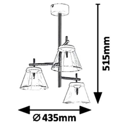 Rabalux - LED Żyrandol na drążku AVIANA 3xLED/6W/230V