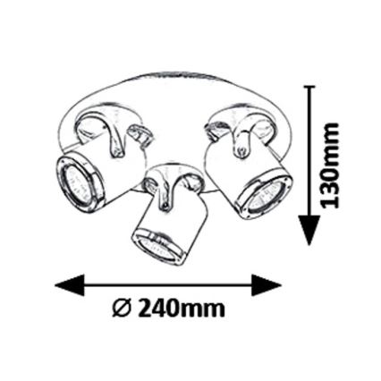 Rabalux 5039 - Oświetlenie punktowe APRIL 3xGU10/5W/230V