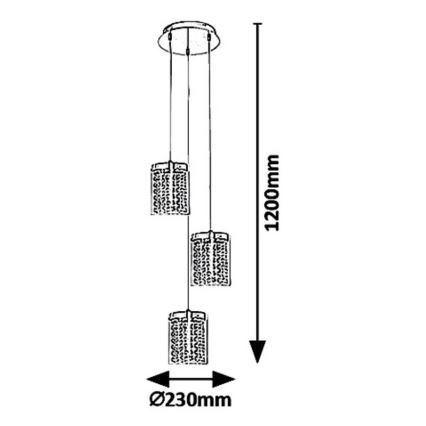 Rabalux 5044 - LED Żyrandol na lince ASTRELLA 3xLED/6W/230V